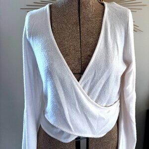Soft Cream Wrap Sweater